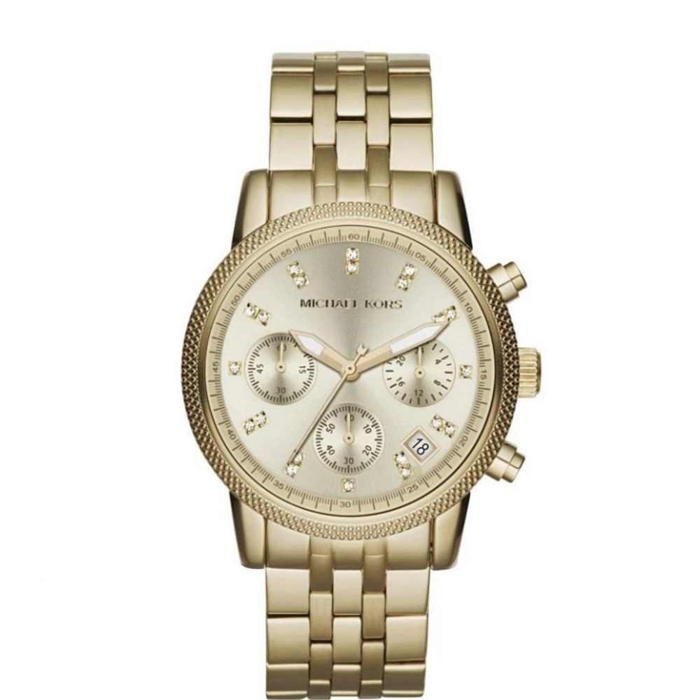 LADIES RITZ GOLD-TONE STAINLESS STEEL CHRONOGRAPH